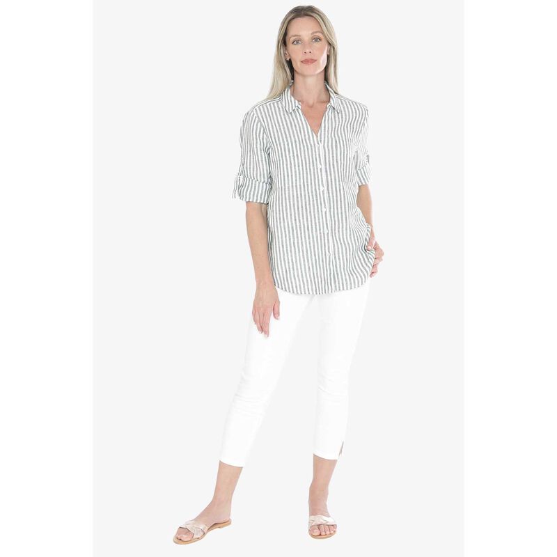 Jump Stripe Linen Shirt image number 3